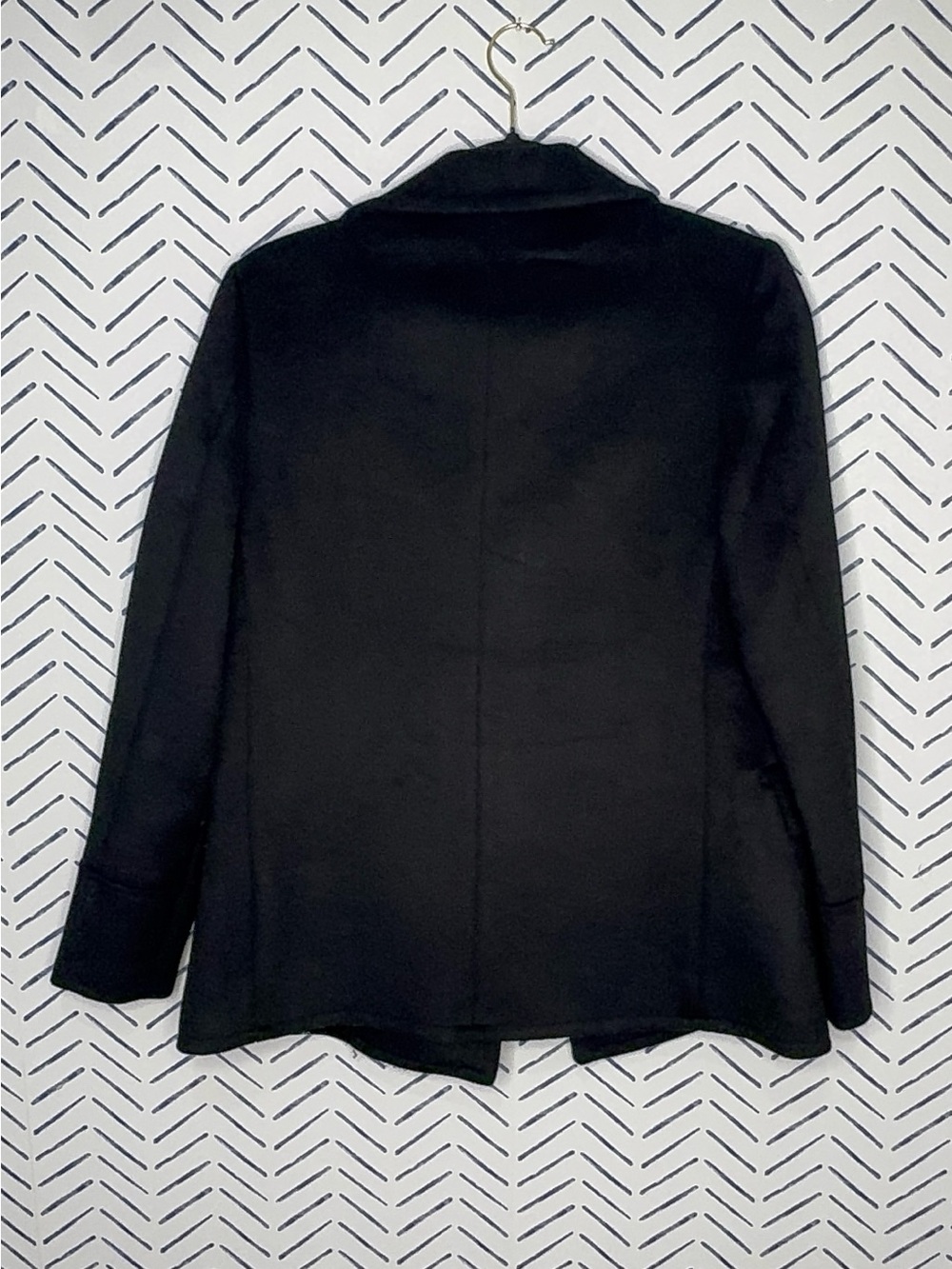 NWOT Forever 21 Black Double Breasted Pea Coat with military buttons - Picture 6 of 8